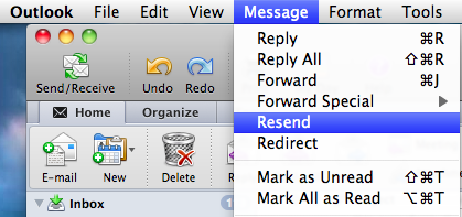 recall an email in outlook 2011 for mac